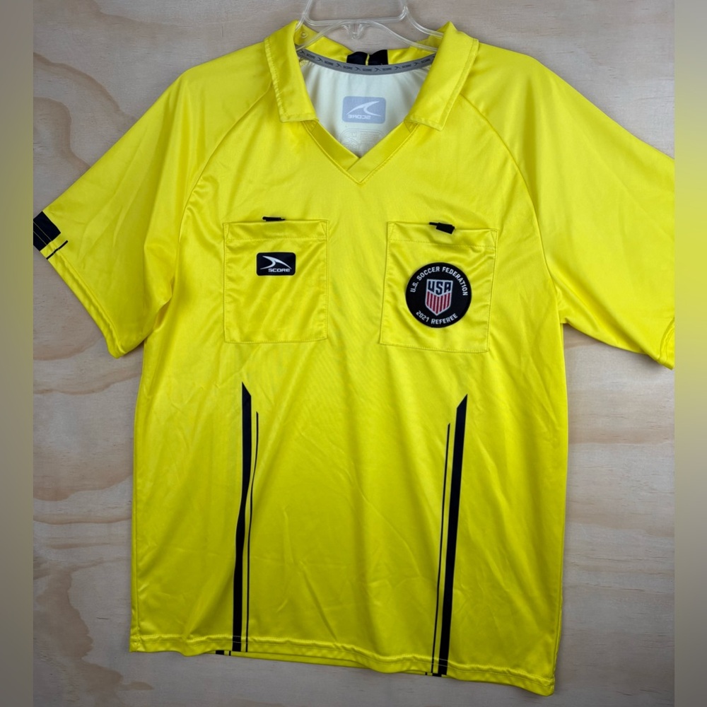 US Soccer Federation 2021 Referee Jersey Shirt Medium Yellow Futbol Score